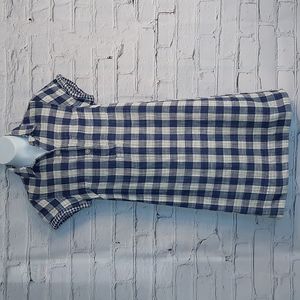 Gingham Double Gauze J. Crew Blue Buffalo Check Cotton Dress XXS